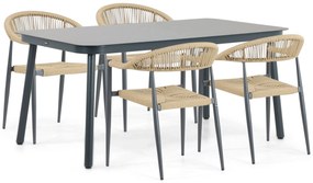 Tuinset 4 personen 160 cm Aluminium/rope Taupe Lifestyle Garden Furniture Granada/Tavano
