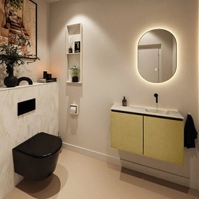 Mondiaz Ture DLux toiletmeubel 80cm oro met wastafel ostra rechts zonder kraangat