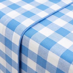 Plat laken in katoen, Veldi blauw