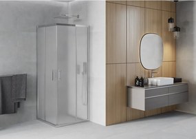 Mexen Rio vierkante douchecabine 80 x 80 cm, matglas, chroom - 860-080-080-01-30