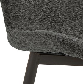 FIORA Donkergrijs (stof Apia 458)/zwart frame - MODERNE GESTOFFEERDE STOEL VOOR WOONKAMER/EETKAMER LOFT