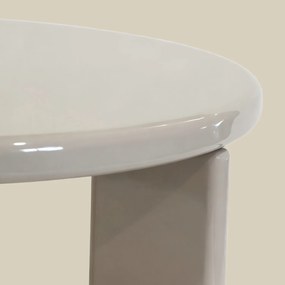 Ronde Salontafel Hoogglans Beige - 80 X 80cm.