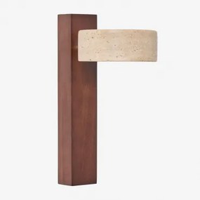 Draaibare Led-wandlamp Van Hout En Travertijn Davise Travertine - Sklum