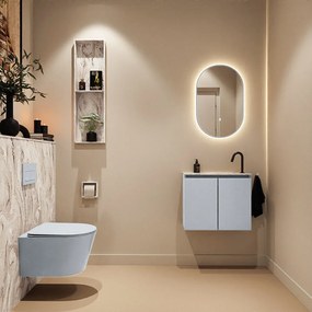 Mondiaz Ture DLux toiletmeubel 60cm clay met wastafel glace rechts met kraangat