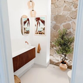 Mondiaz Joya 110cm toiletmeubel ronding links ruby met wastafel faye rechts zonder kraangat talc
