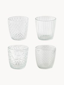 Waxinelichthouder Marilu van glas, set van 4