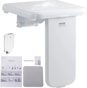 VEVOR ABS opvouwbare douchestoel, 40 x 42 cm uitgeklapt, aan de muur te monteren, opvouwbare douchebank met een draagvermogen van 200 kg, ruimtebesparende opvouwbare douchestoel voor senioren, zwangere vrouwen, kinderen en