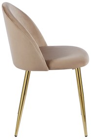 Set van 4 Vint Fluwelen Gouden Stoelen