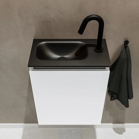 Mondiaz Ture 40cm toiletmeubel talc met wastafel urban links 1 kraangat