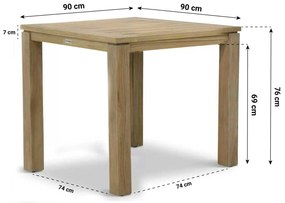 Tuinset 4 personen 90 cm Wicker/Aluminium/Aluminium/wicker Taupe Coco Azzano/Bistol