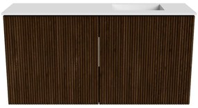 Mondiaz Joya 80cm toiletmeubel walnut met wastafel faye rechts zonder kraangat talc