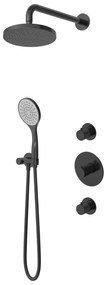 Hotbath Buddy IBS12 inbouw regendouche 30cm met 3 standen handdouche en plafondbuis 30cm geborsteld zwart PVD