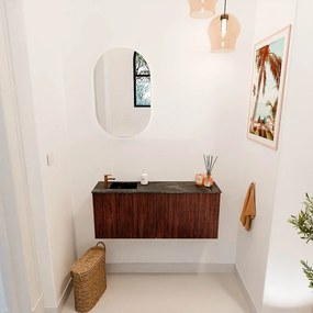 Mondiaz Joya DLux 100cm toiletmeubel ruby met wastafel faye links 1 kraangat lava