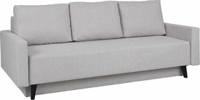 Slaapbank Delbene 128, Aantal zitplaatsen: 3, Aanwezig, Glanzend zwart, Grijs, 86x215x95cm, 101.01 kg, Poten: Kunststof