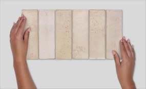 Wandtegel visgraat beige Estudio Amazonia 20x6,5cm sand glans