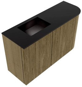 Mondiaz Joya 70cm toiletmeubel ronding rechts dusk met wastafel faye links zonder kraangat urban