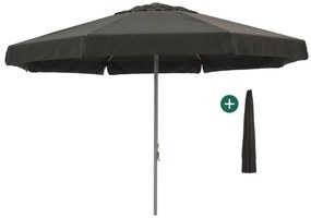 Parasol Shadowline Bonaire | Inclusief hoes | Rond | 400cm | Met katrol | Zwart | Kees Smit Tuinmeubelen