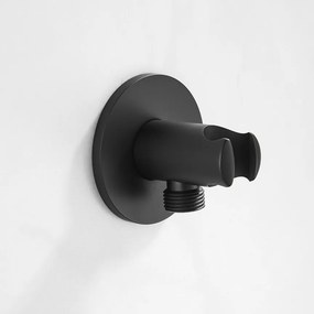 Saniclear Plus Curved inbouw regendouche met 30cm hoofddouche en plafondarm zwart mat