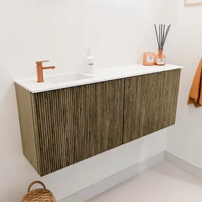 Mondiaz Joya 100cm toiletmeubel dusk met wastafel faye links 1 kraangat talc