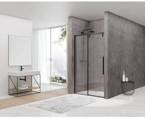 Van Rijn Products ST06 Softclose schuifdeur - 118x200cm - helder glas - dikte 8mm - incl. greep - zwart ST06300120ZW