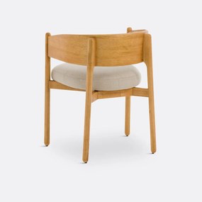 Tafel fauteuil in hevea en katoen/linnen , Natesse