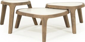 Salontafel Hout Met Marmer 60x51 Cm - 60 X 51cm.