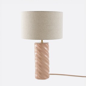 Tafellamp van keramiek en linnen, Dehen