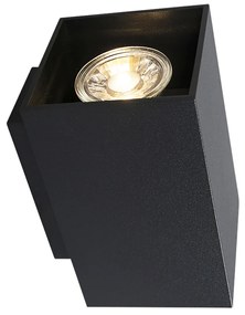 Set van 2 Moderne wandlampen zwart vierkant 2-lichts - Sandy Modern, Design GU10 Binnenverlichting Lamp