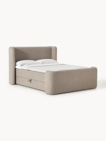 Bouclé divan bed Perla met opbergruimte