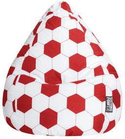 Sitting Point BeanBag Voetbal XL - Rood/Wit