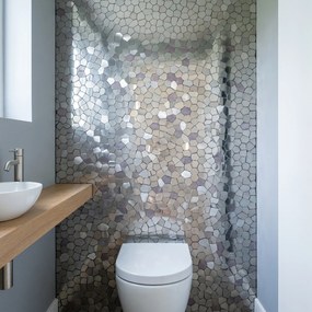 Zelfklevende Mozaïektegels Metaal | Polygoon Grijs | 30×26,2 cm | Keuken, Bad &amp; WC