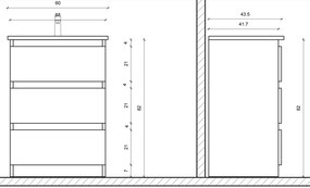 Sanigoods Rocky staande onderkast met 60cm wit mat