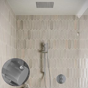 Saniclear Cube Curved inbouw regendouche rond met inbouw douchekop 30x30cm, glijstang en staafhanddouche chroom
