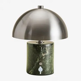 Draadloze Led-tafellamp Voor Buiten Van Ijzer En Natuursteen Nicolas Groen Marmer Forest - Sklum
