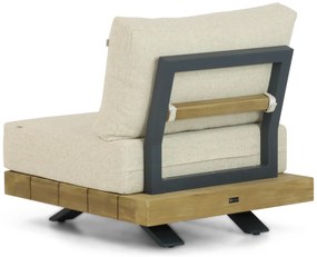 Hoek loungeset 6 personen Aluminium/Teak Old teak greywash  Santika Furniture Santika