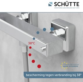 Schutte Signo thermostatische douchekraan vierkant chroom