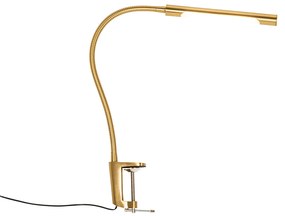 Klem bureaulamp messing incl. LED met touch dimmer - Lionard