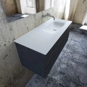 Zaro Valencia Solid Surface badmeubel 120cm mat antraciet zonder kraangat spoelbak rechts