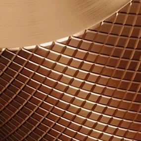 Brauer Copper Carving verhoogde wastafelkraan met lange, ronde handgreep en ColdStart geborsteld koper PVD