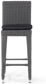 Garden Collections York Barchair Off Black Wicker Zwart