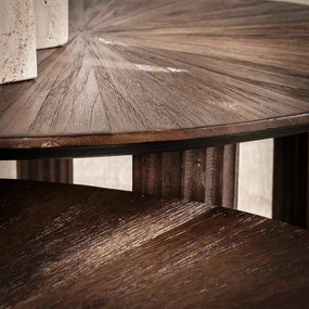 Salontafel Set Bruin Teakhout 2-delig - 75 X 61cm.