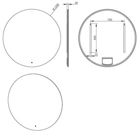 Mueller Oreo ronde spiegel met LED-verlichting 120cm