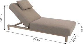 4 Seasons Outdoor Seasons Madeira Sunbed With Cushion And Head Support Latte Textiel Taupe