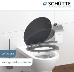 Schutte Mabel softclose toiletzitting grijze houtprint