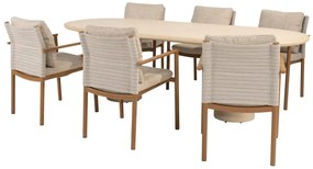 4 Seasons Outdoor Safina tuinset amber met Hampton tafel met blad 240 x 105 cm Tuinset beige weerbestendig