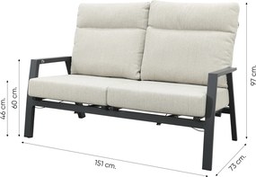 Lagos/Milford stoel-bank loungeset 4-delig verstelbaar