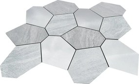 Zelfklevende Mozaïektegels Metaal | Polygoon Zilver | 30×26,2 cm | Keuken, Bad &amp; WC