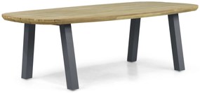 Dining Tuintafel rechthoekig 240 x 100 cm Aluminium/Teak Grijs Falcon/Glasgow