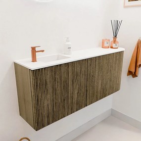 Mondiaz Joya 100cm toiletmeubel ronding rechts dusk met wastafel faye links 1 kraangat talc