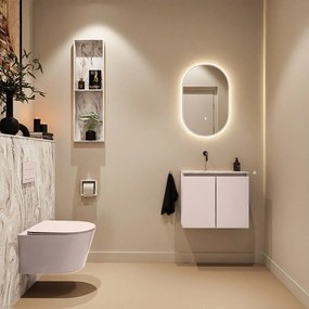 Mondiaz Ture DLux toiletmeubel 60cm rosee met wastafel glace links zonder kraangat